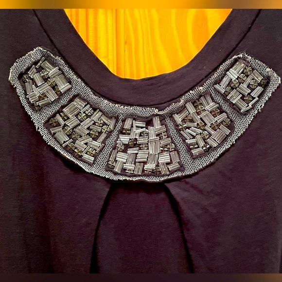 Rebecca Taylor beaded dress! Floaty, comfy w/ glamorous metal-beading details - Picture 5 of 11